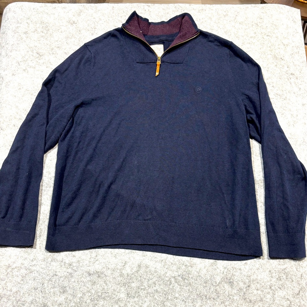 The Original Fat Face 1/4 Zip Navy Pullover Sweater Size XXXL